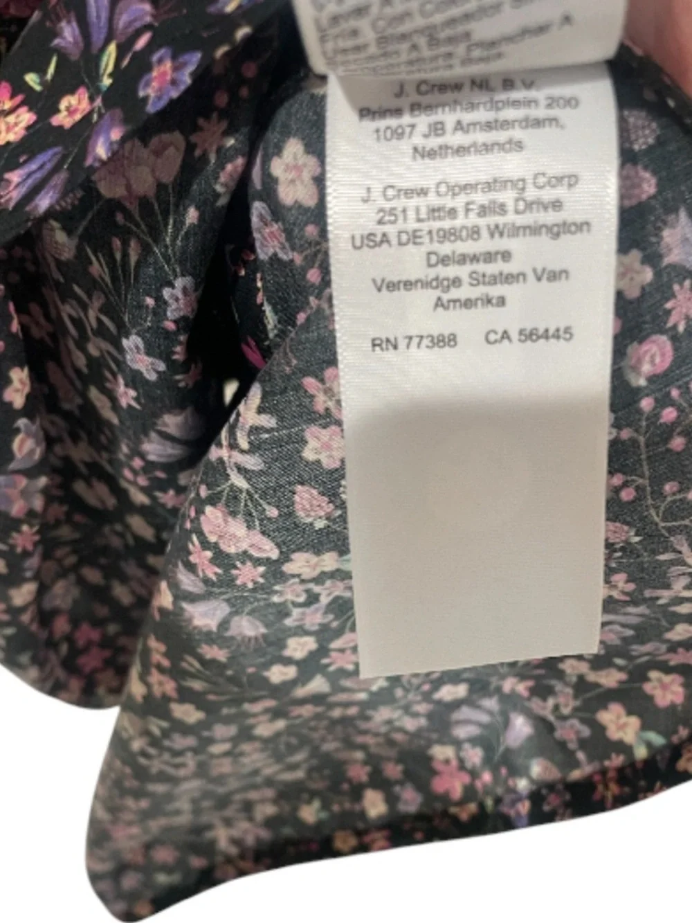 J.Crew Liberty Fabric Floral Mini Dress Size Small Black Cotton Pockets